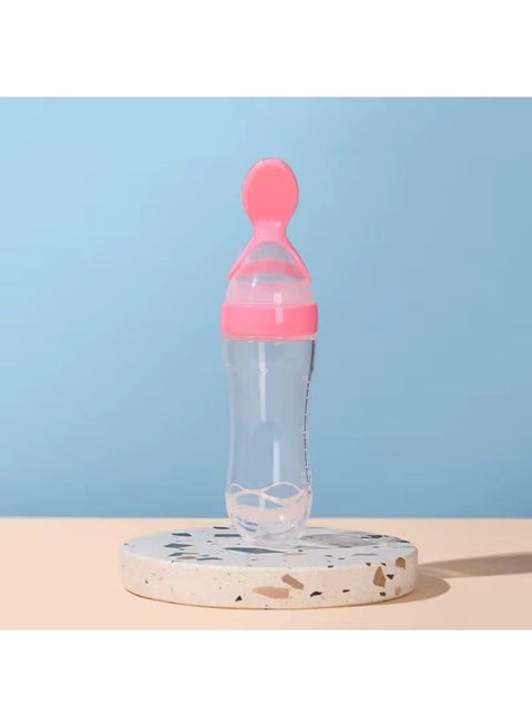 زجاجة رضاعة وملعقة سيليكون قابلة للضغط (خالية من مادة BPA)